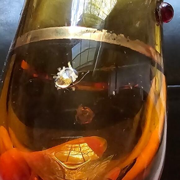 5 1930 Murano Tulip Cordial Glasses 22k Gold Trim and Filigree w/ Red Jewels - Picture 9 of 15